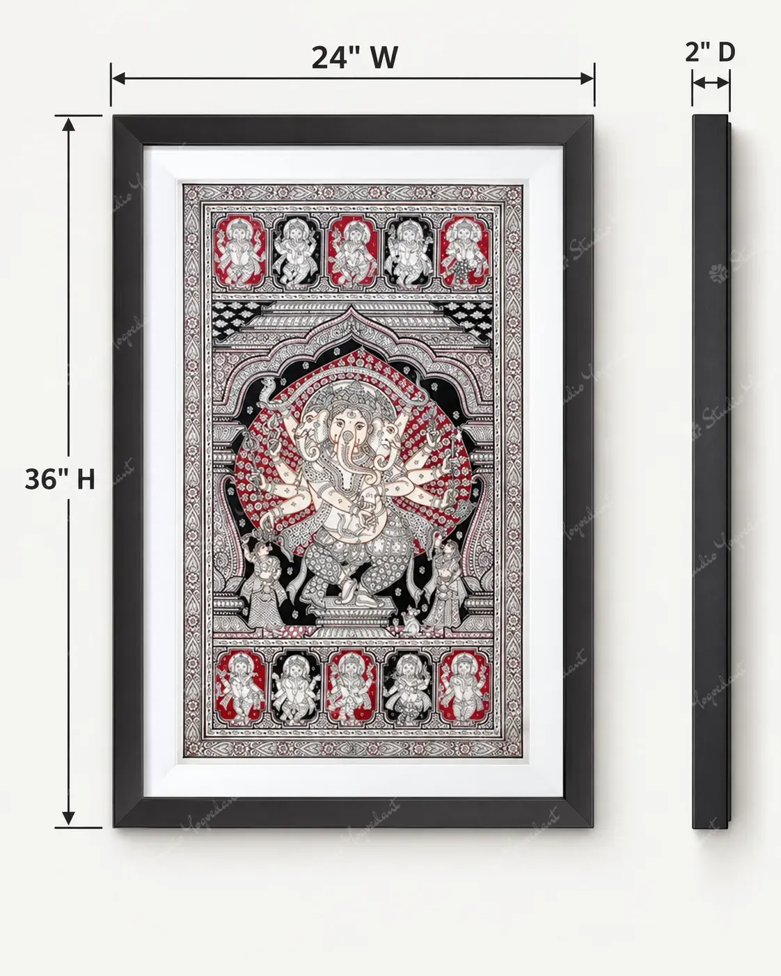 Madhubani Ganesha Folk Art Painting - Image 5