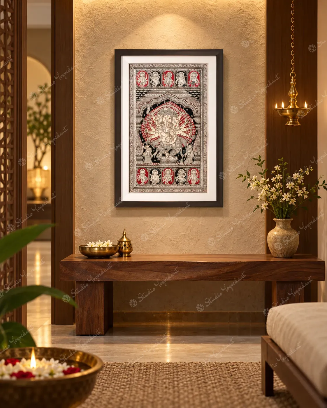 Madhubani Ganesha Folk Art Painting - Image 7
