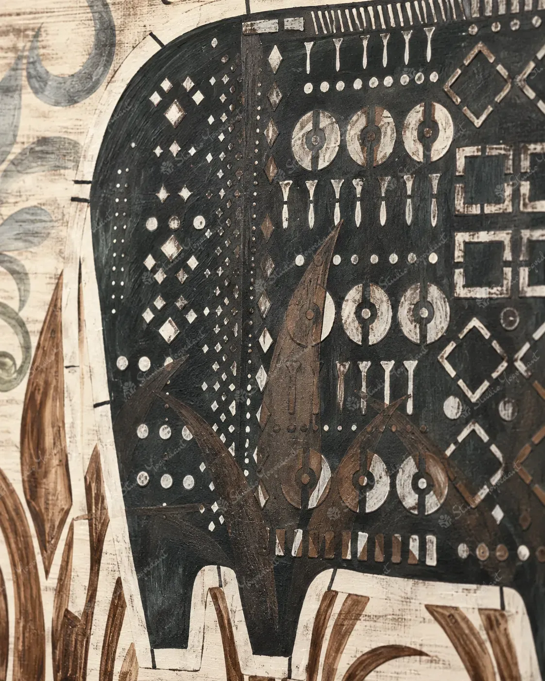 Indian Tribal Elephant Folk Painting - Image 2
