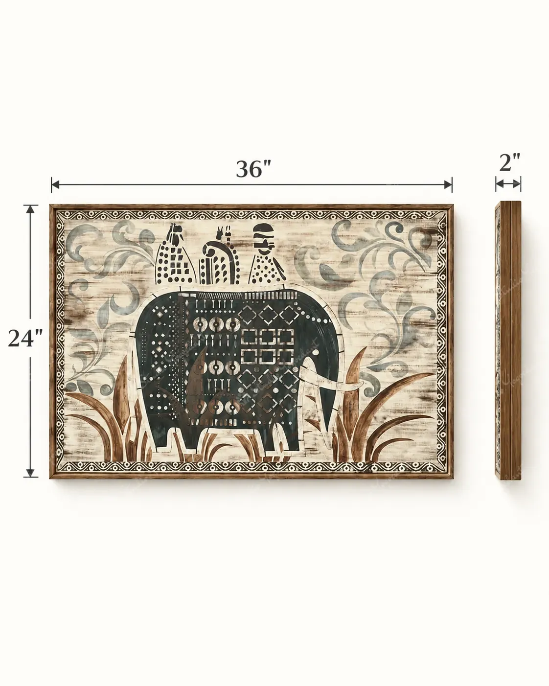 Indian Tribal Elephant Folk Painting - Image 4