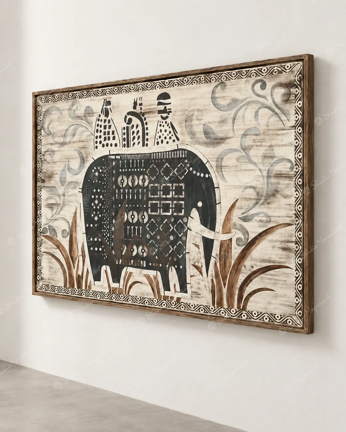 Indian Tribal Elephant Folk Painting - Image 6