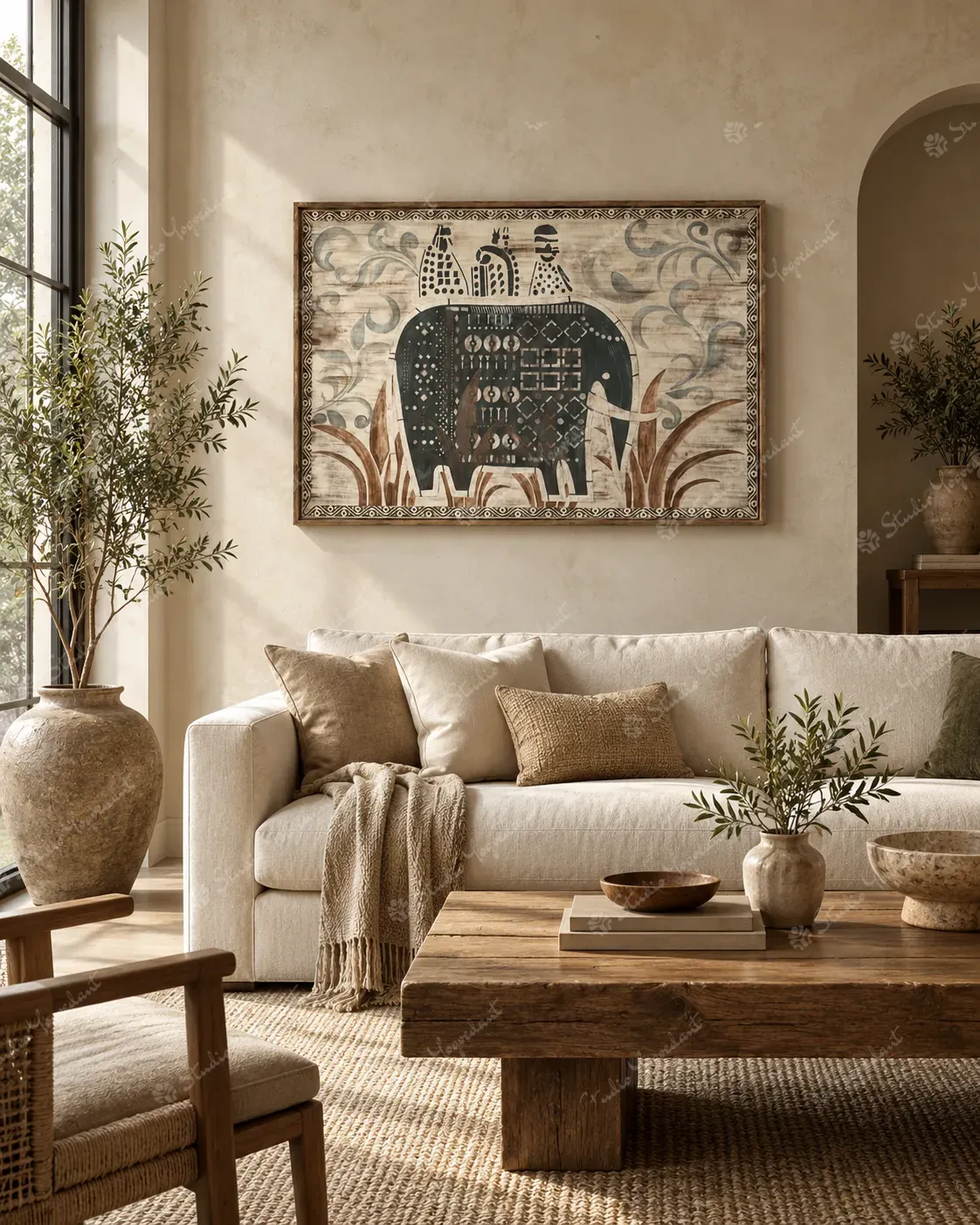 Indian Tribal Elephant Folk Painting - Image 7