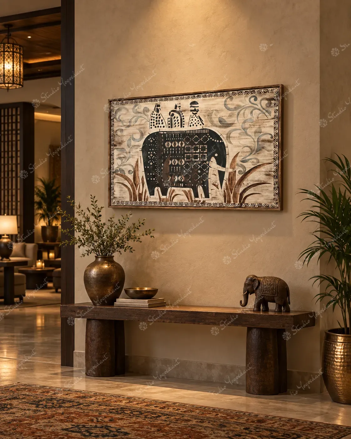 Indian Tribal Elephant Folk Painting - Image 8