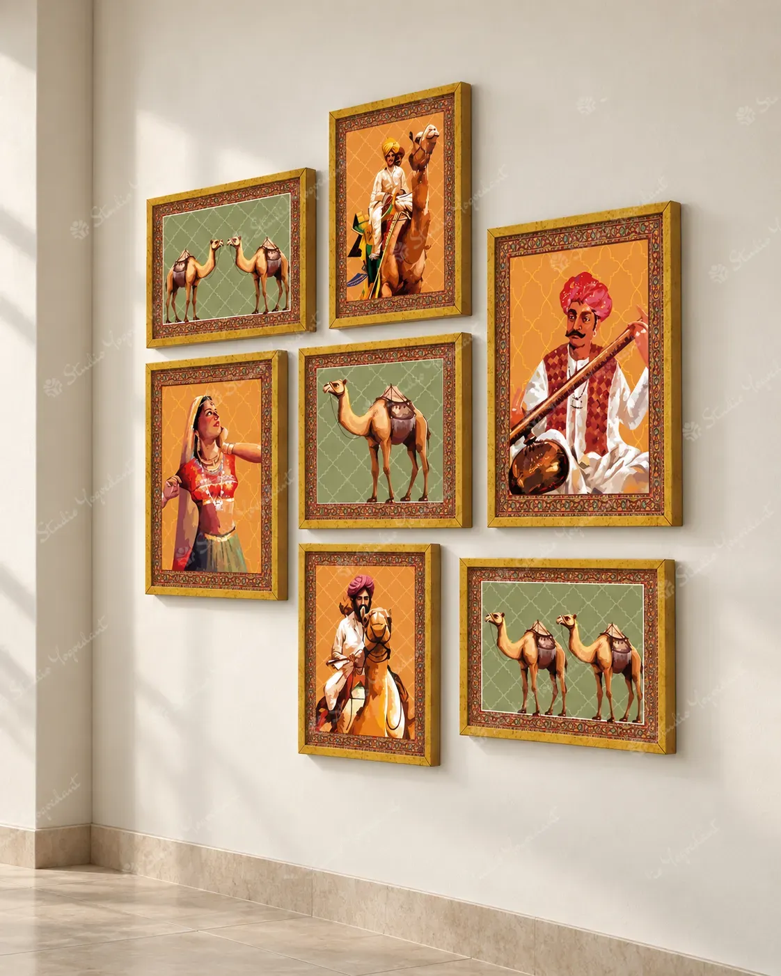 Rajasthani Heritage Wall Art Set of 7 - Image 5