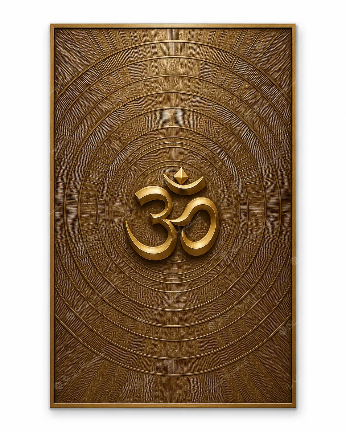 Golden Om Concentric 3D Wall Relief