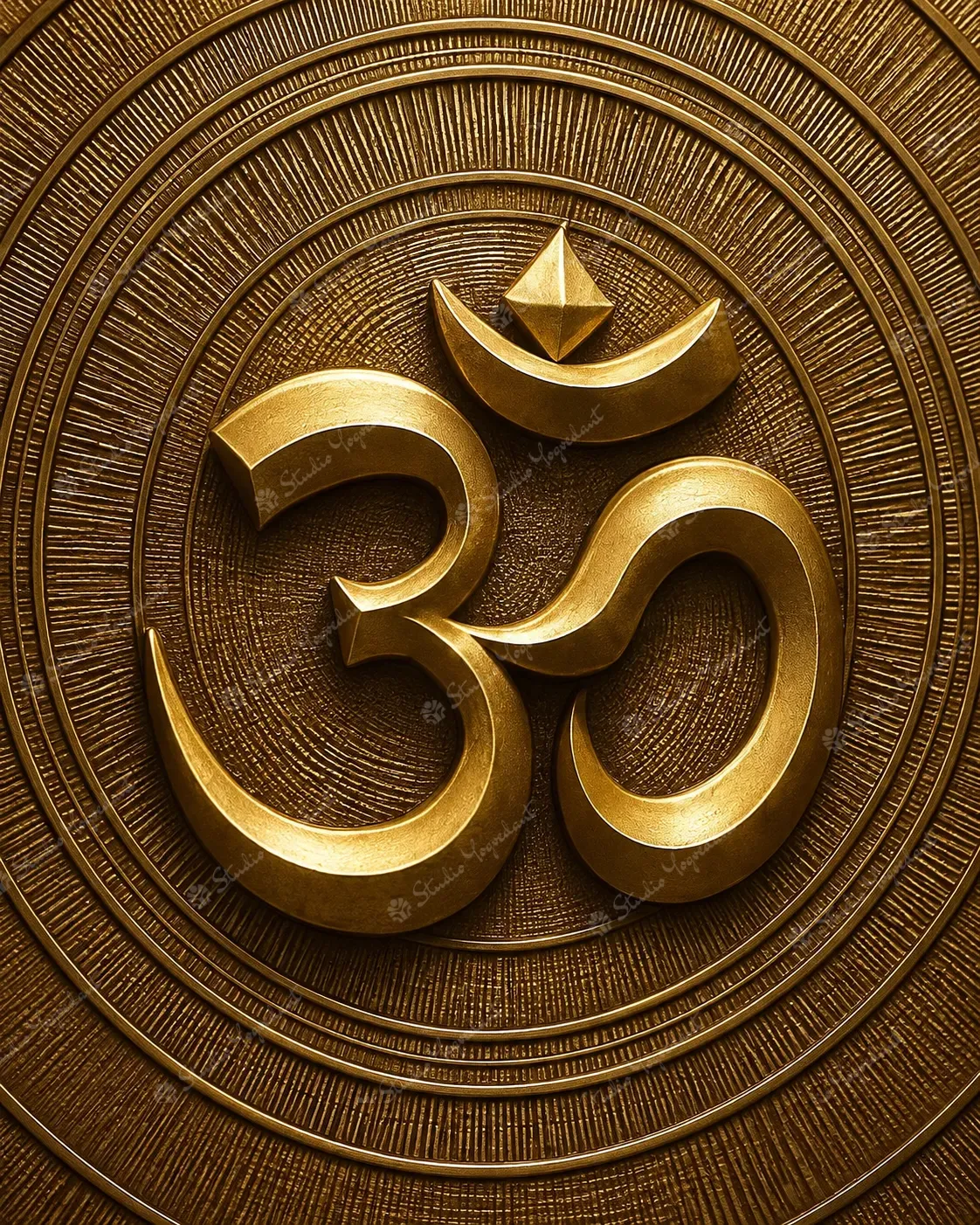 Golden Om Concentric 3D Wall Relief - Image 2