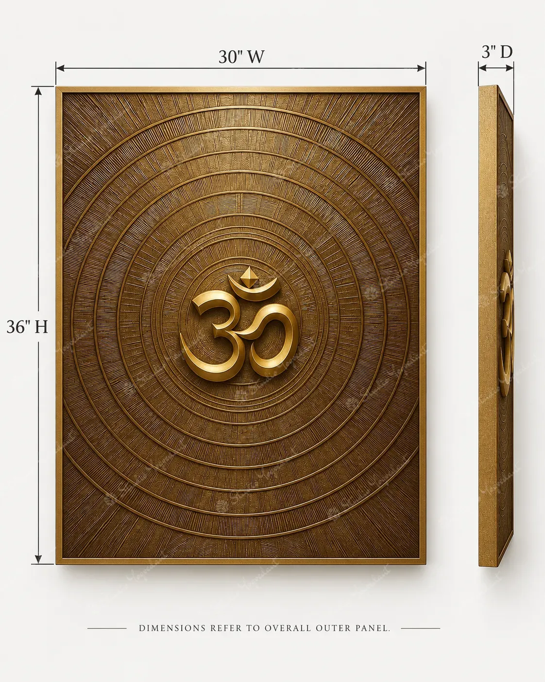 Golden Om Concentric 3D Wall Relief - Image 4