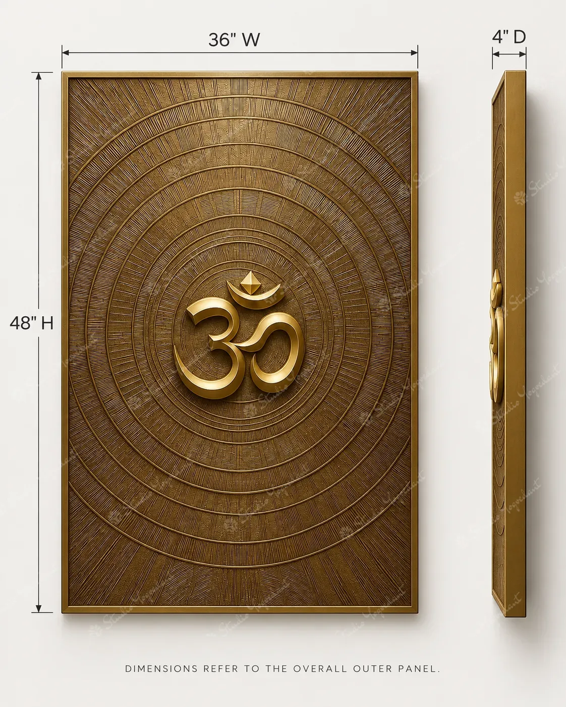 Golden Om Concentric 3D Wall Relief - Image 5