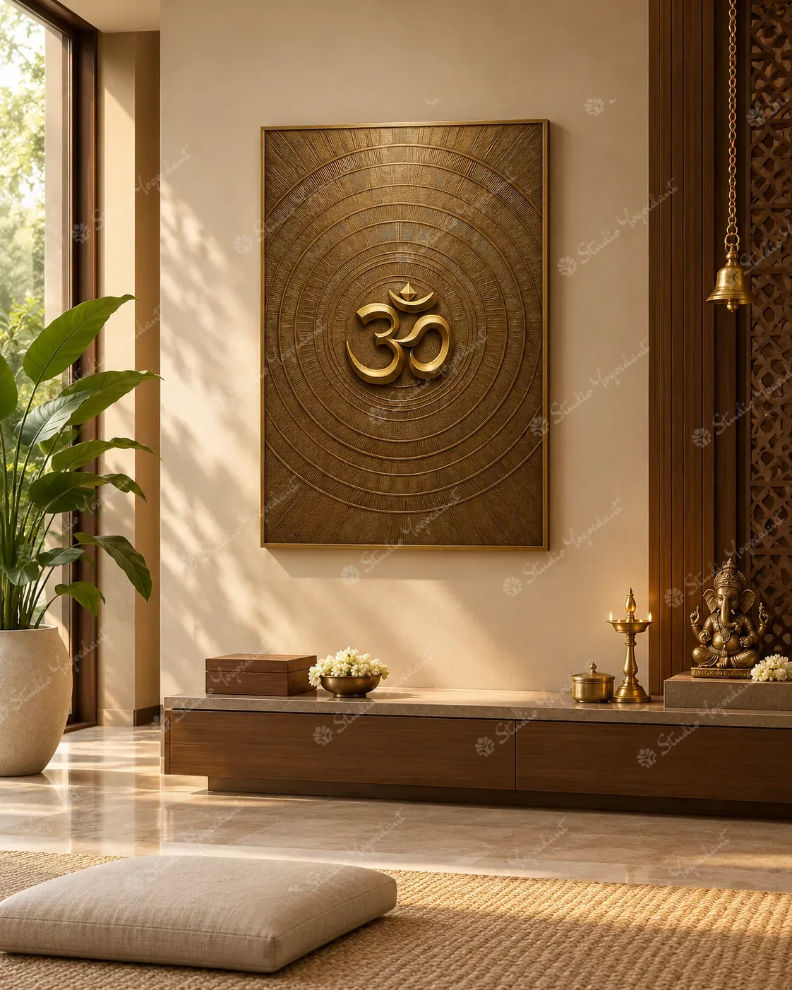 Golden Om Concentric 3D Wall Relief - Image 7