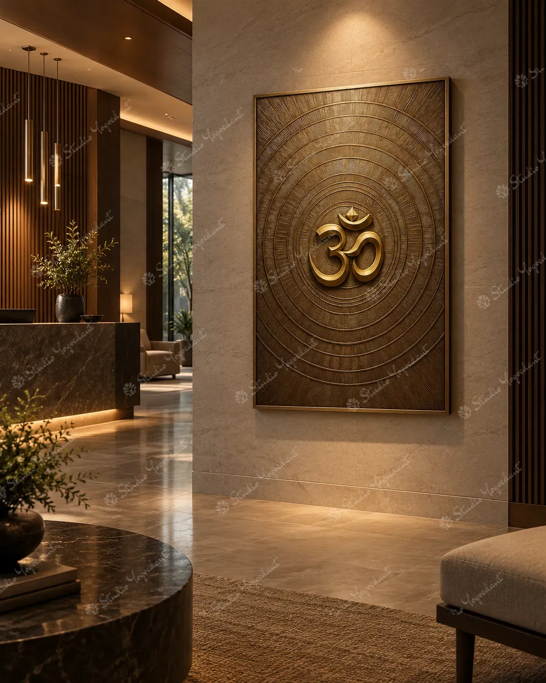 Golden Om Concentric 3D Wall Relief - Image 8